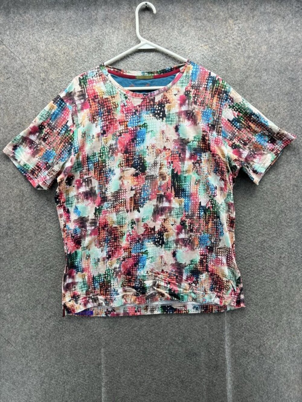 Robert Graham Shirt Mens Large Multicolor Abstract Graphic Tee Crewneck Cotton